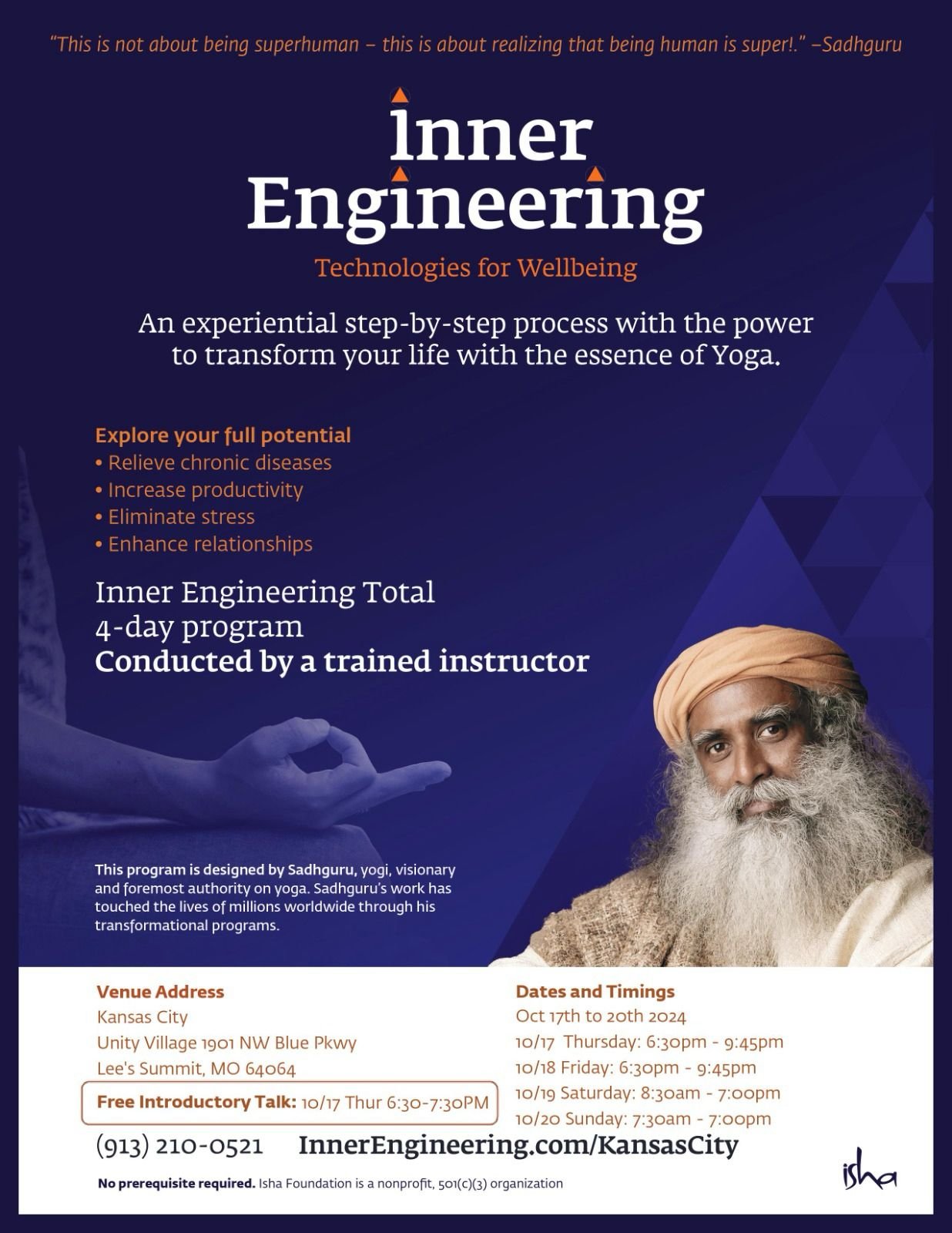 Unlock Your Potential: Join the Inner Engineering Program in Kansas City