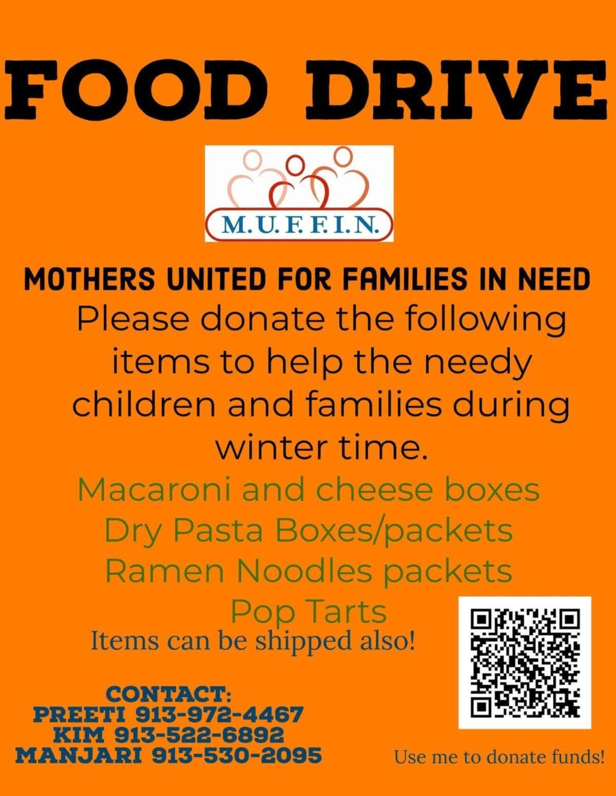 Support Local Families in Need: MUFFIN Food Drive This Winter!